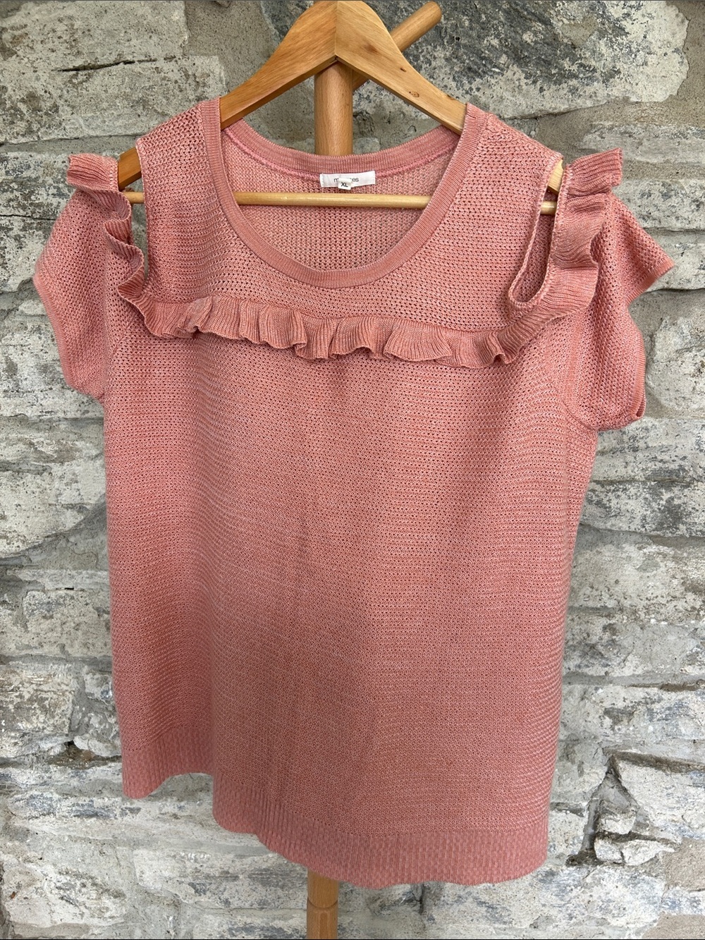 Cold-Shoulder Ruffle Knit Top - Picture 3 of 7